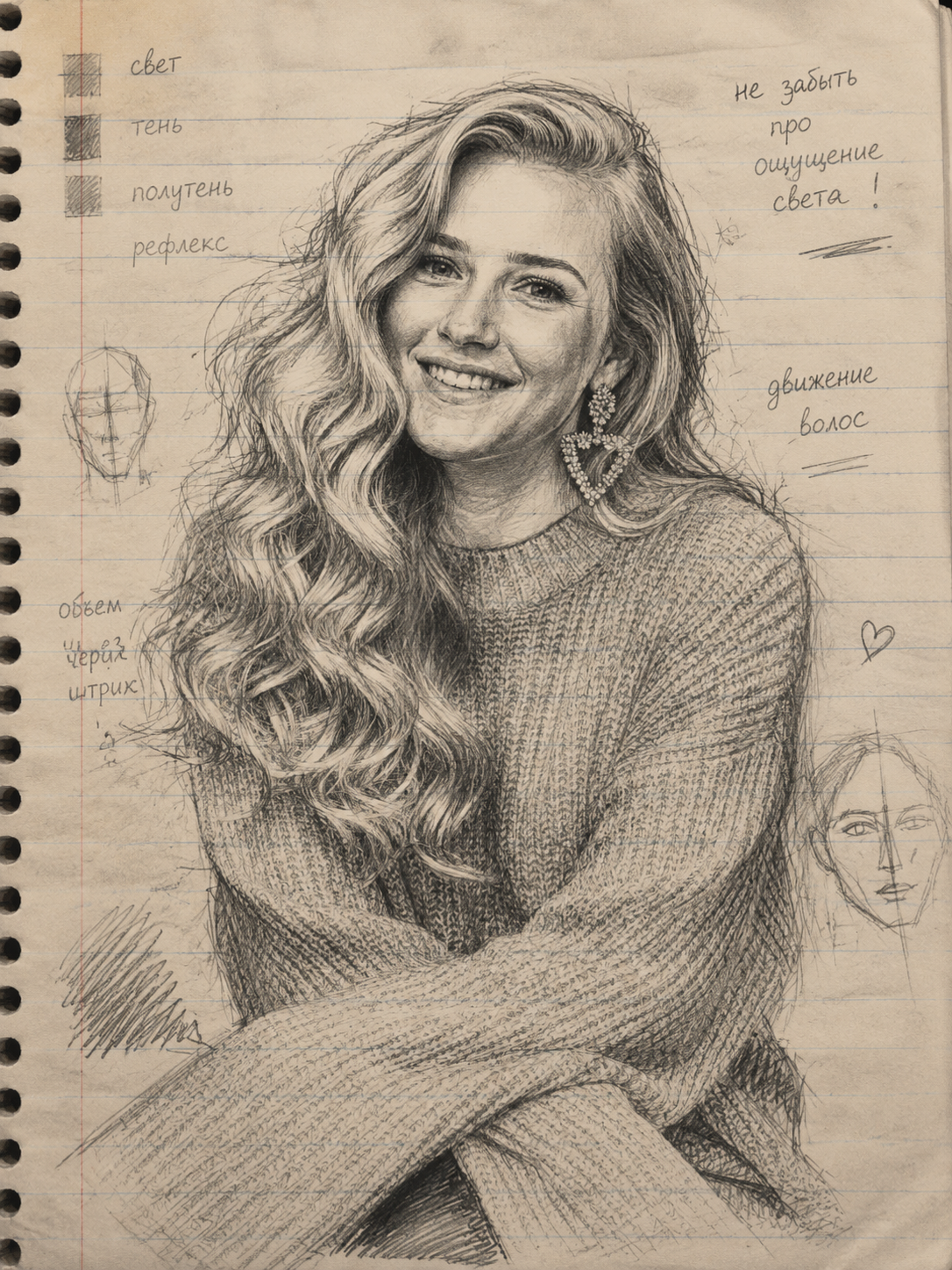 Рисунок графический карандашом