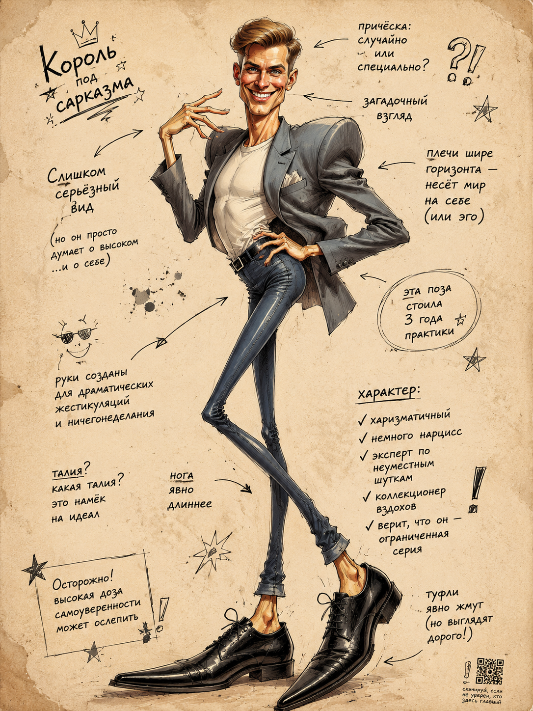 Карикатура на fashn-портрет