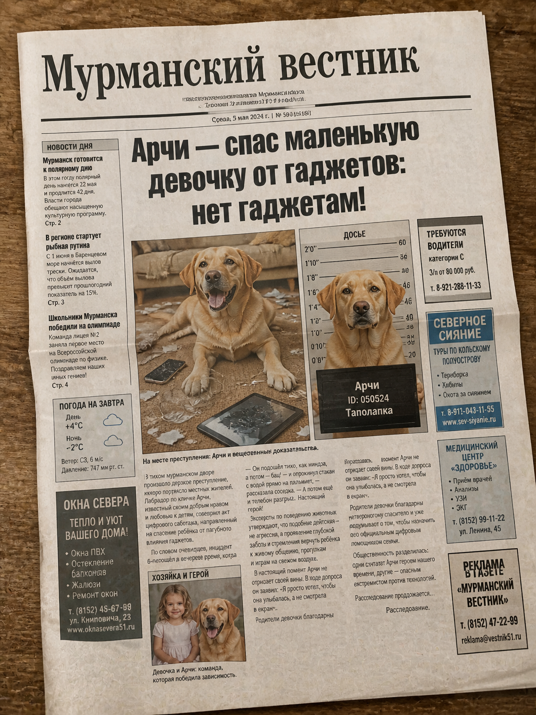 Первая полоса-новость дня