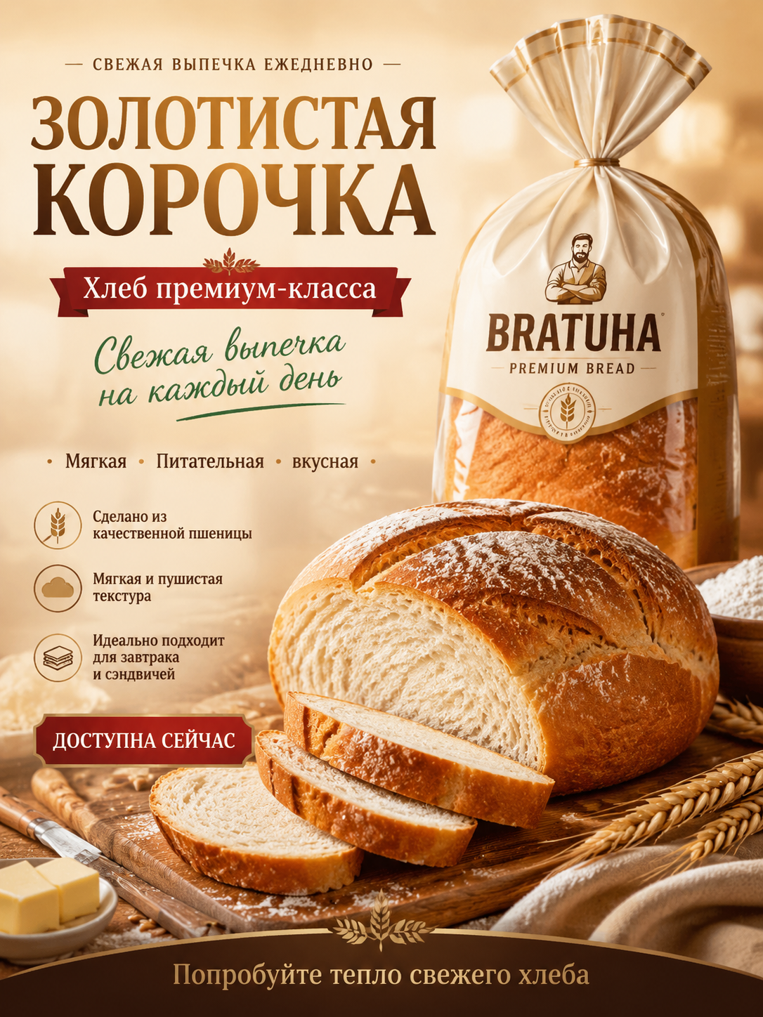 Рекламный постер с хлебом