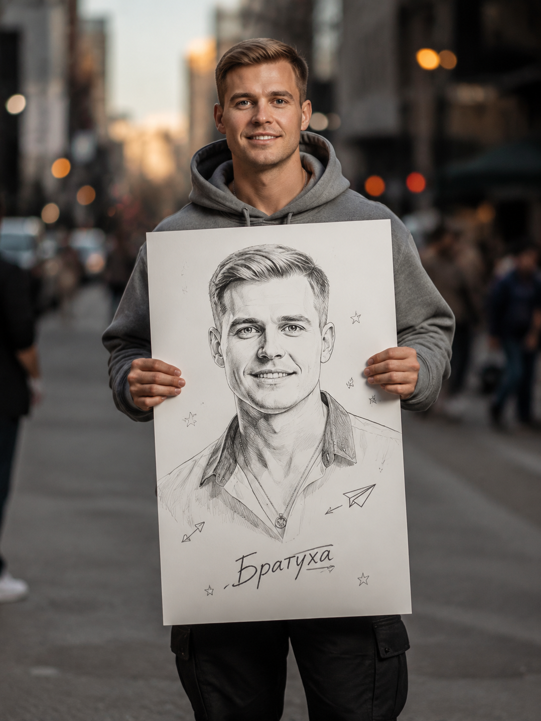 Стрит-портрет в руках