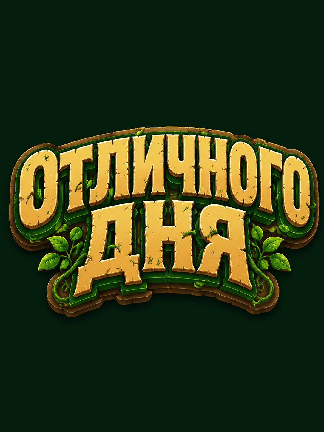 Типографика в стиле компьютерной игры в джунглях