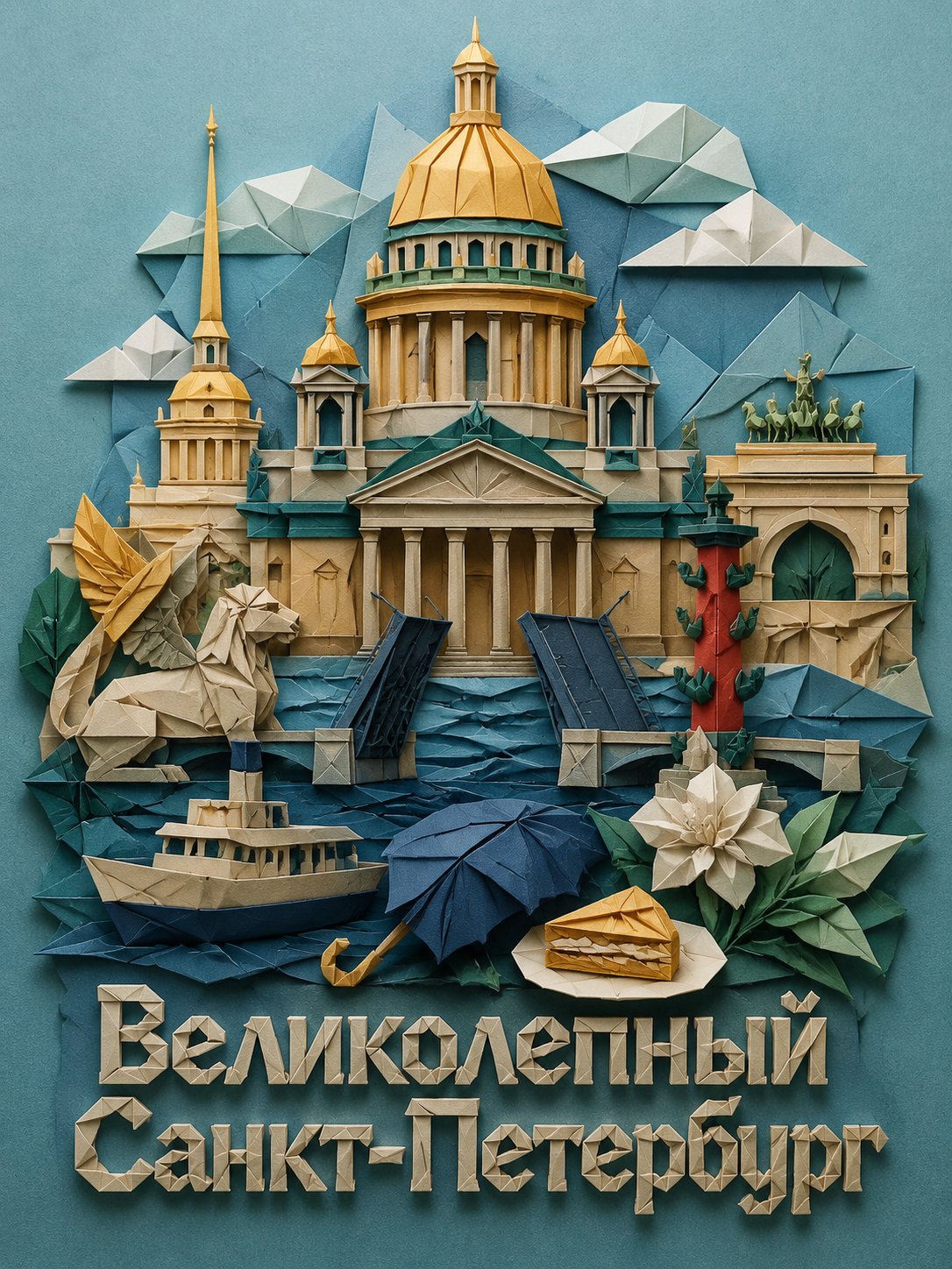 Санкт-Петербург в технике оригами