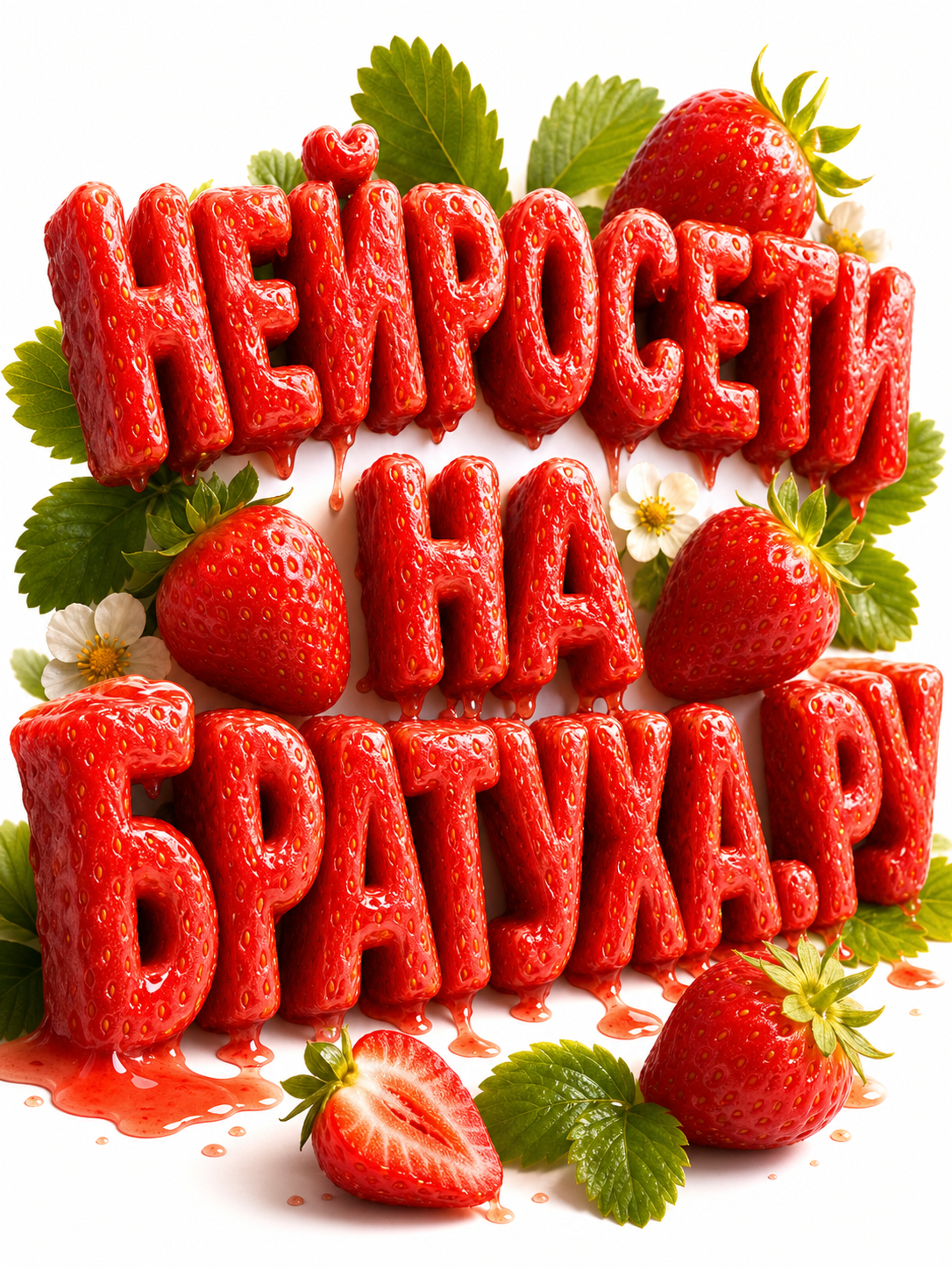 Надпись фруктовыми буквами / Клубника