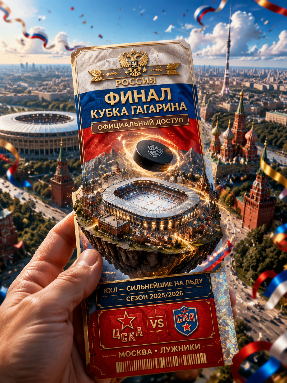 3D постер финала Кубка Гагарина по хоккею