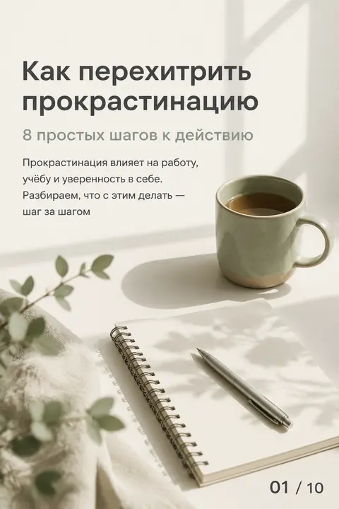 Карусель для соц. сетей "Как перехитрить прокрастинацию" (1)