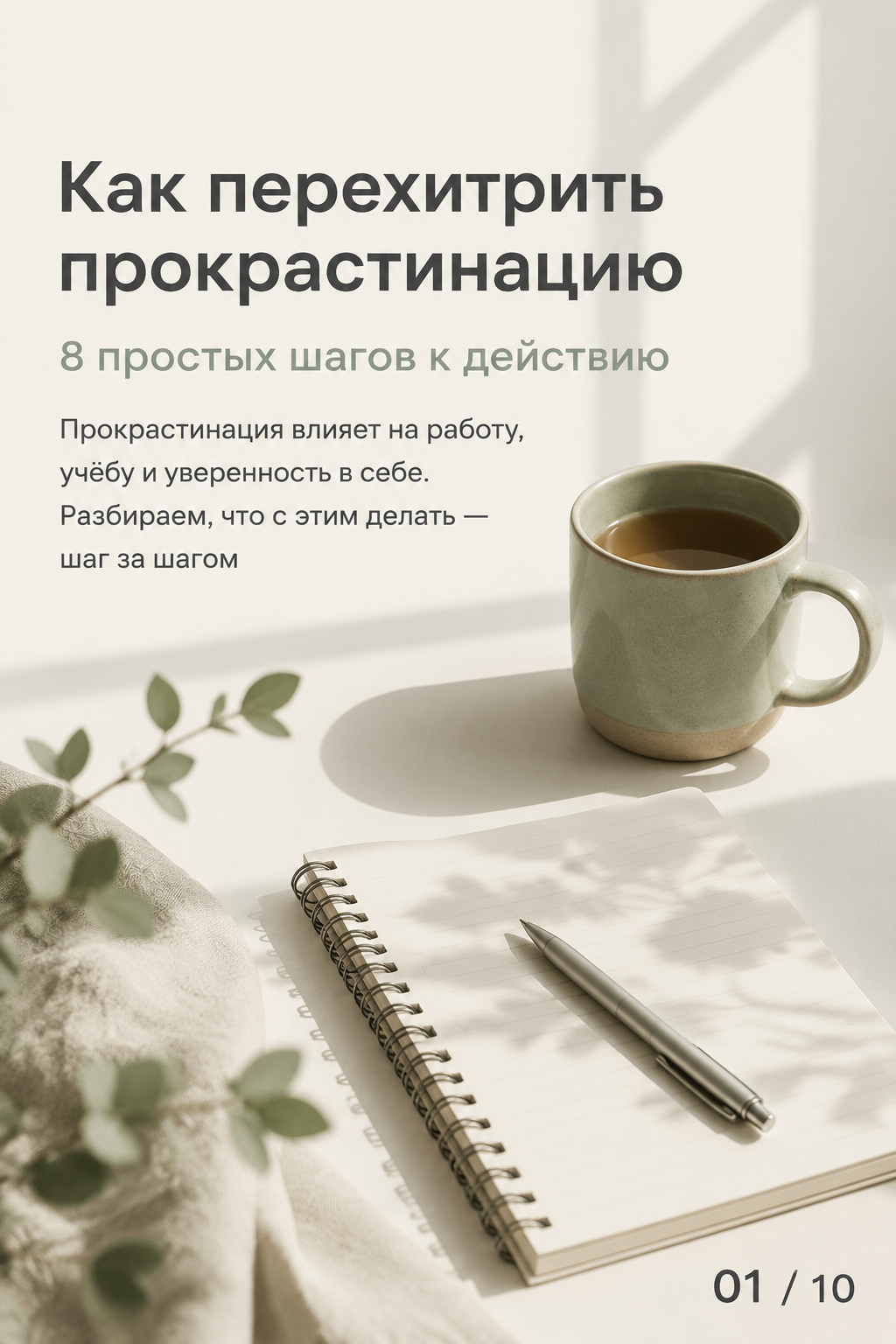 Карусель для соц. сетей "Как перехитрить прокрастинацию"