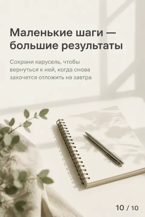 Карусель для соц. сетей "Как перехитрить прокрастинацию" (10)