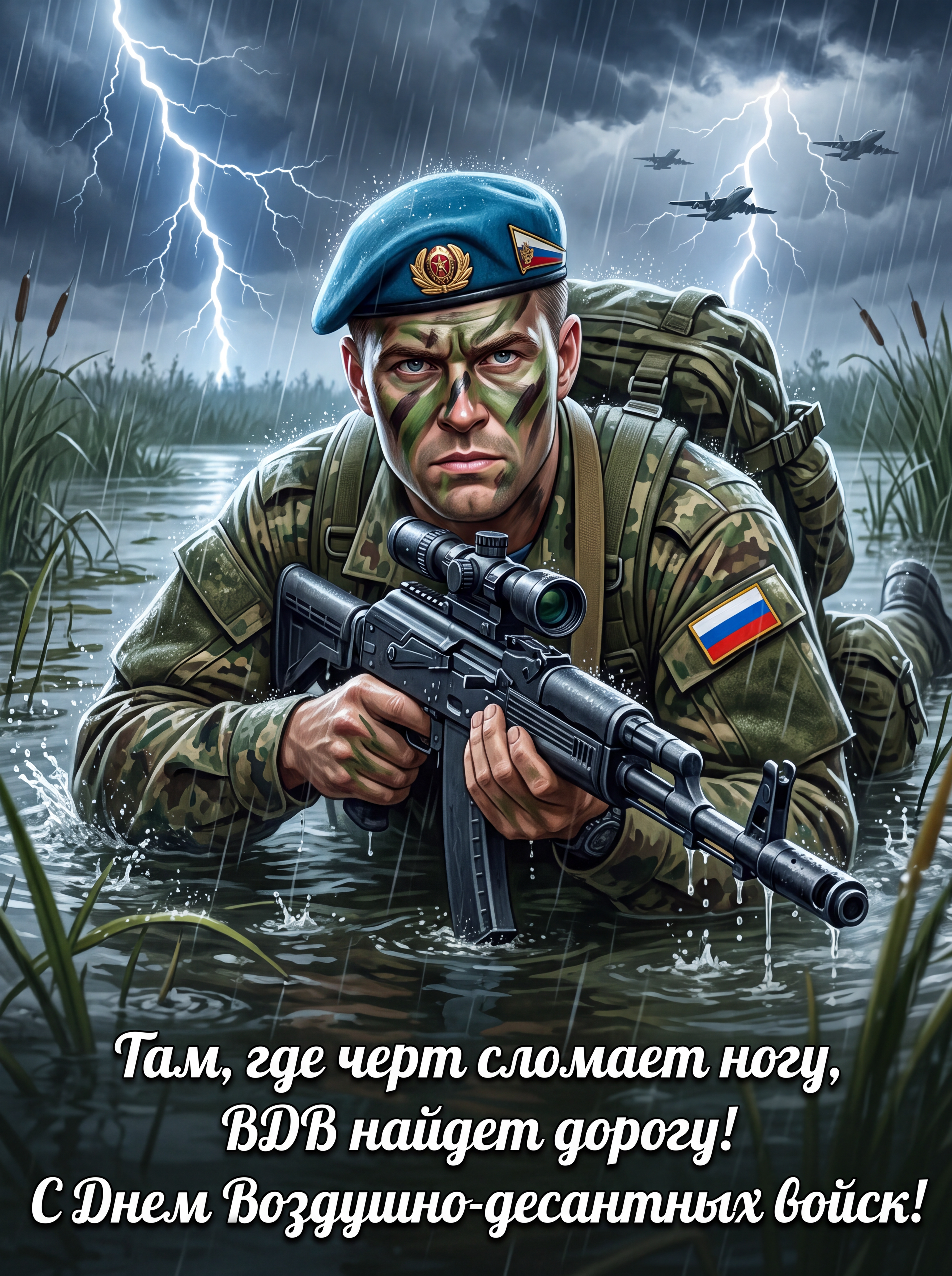 Постер поздравительный ко дню ВДВ