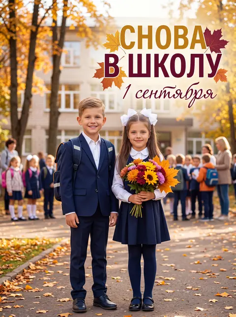 Парное детское фото на 1 сентября