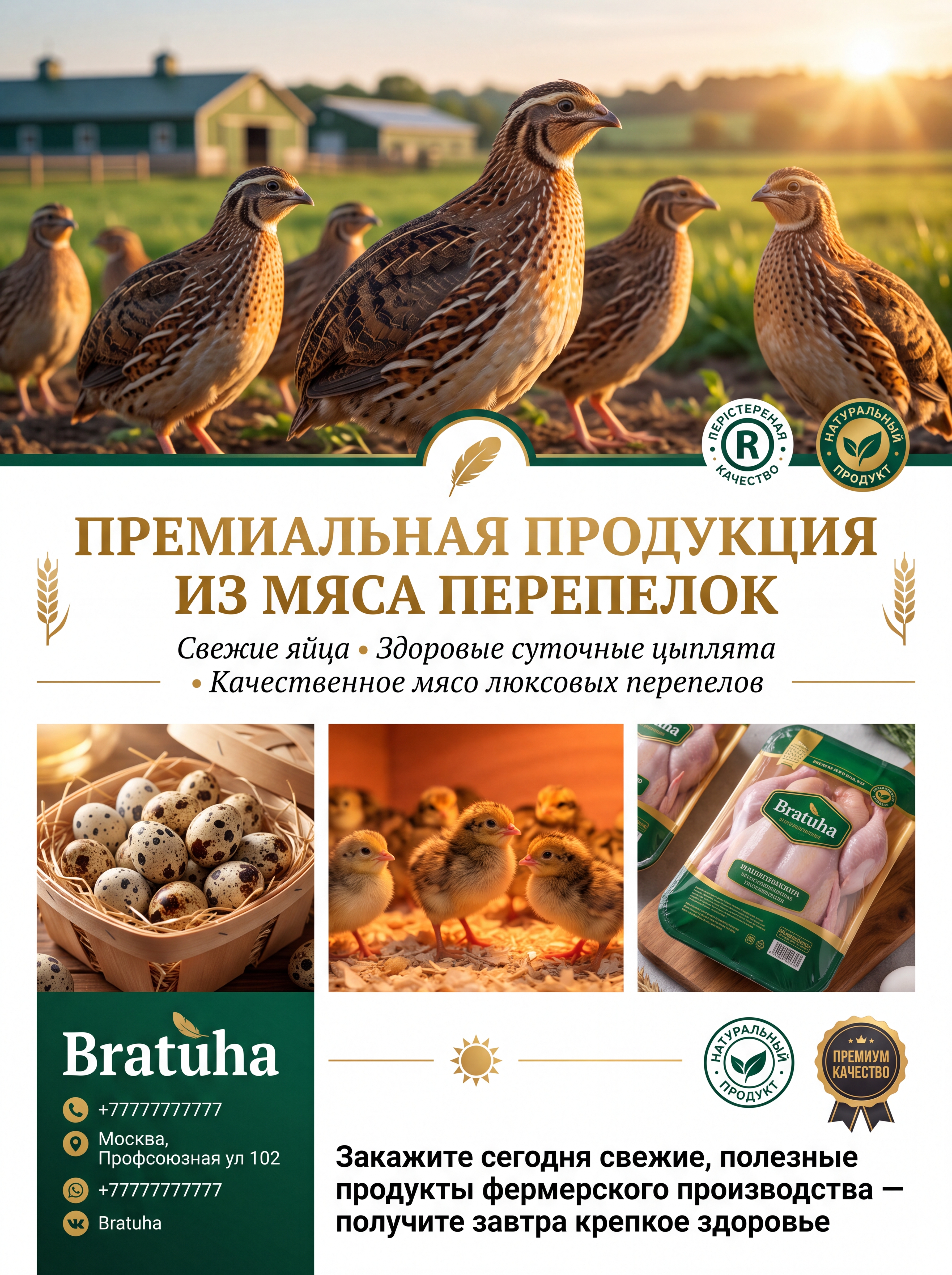 Премиальный рекламный постер птицефермы
