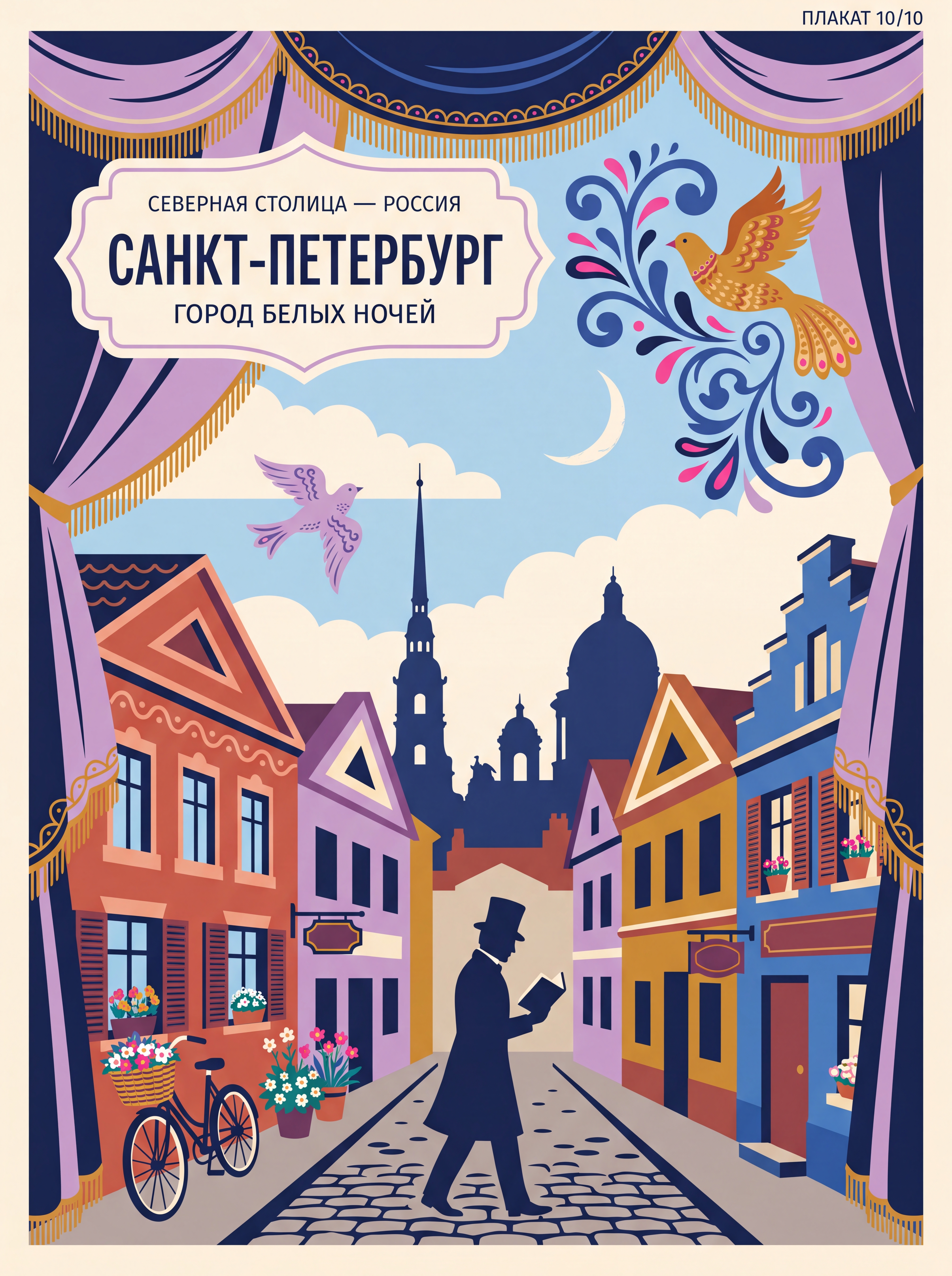 Туристический плакат в плоском векторном стиле
