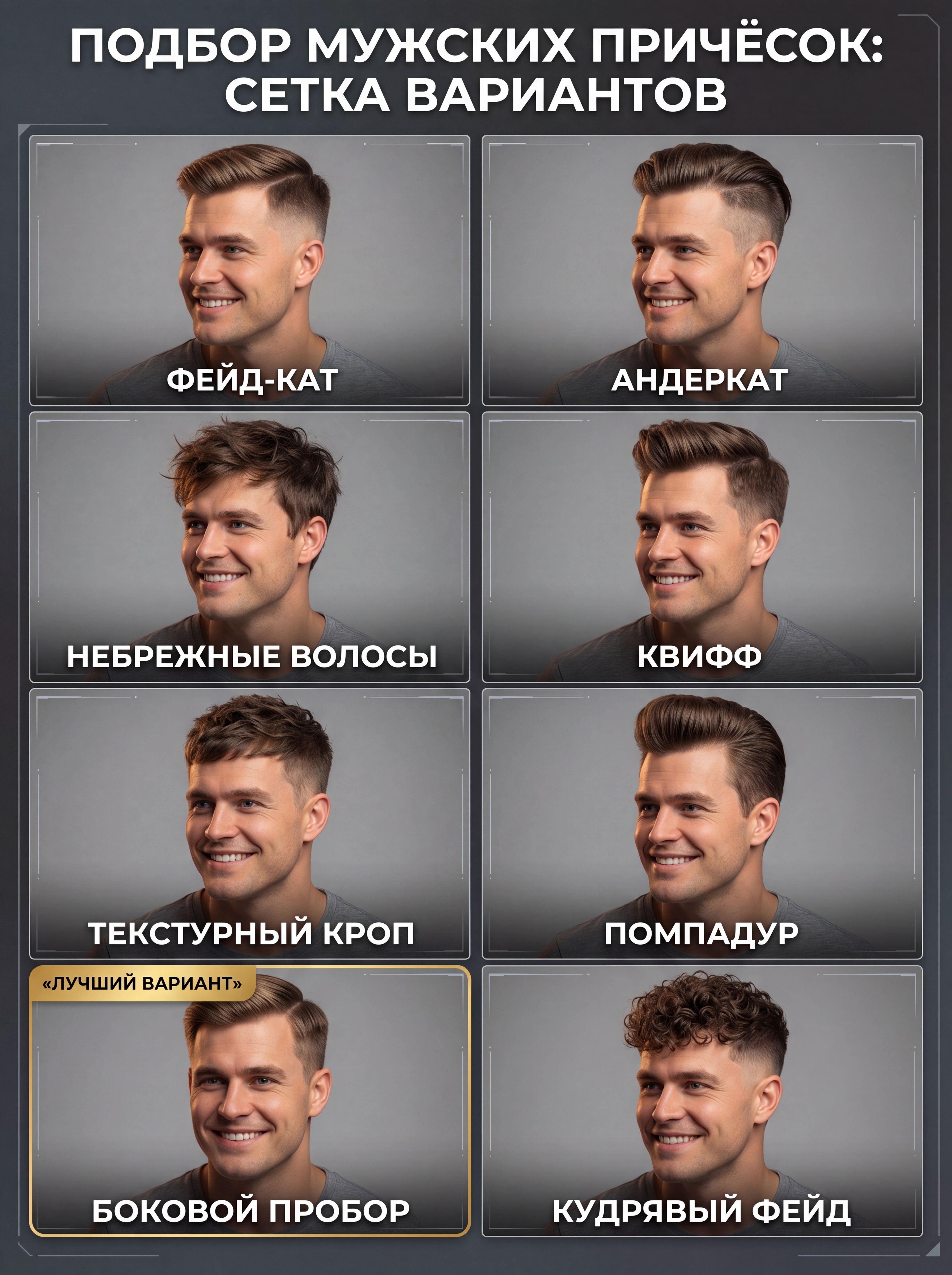 Подбор мужских причесок