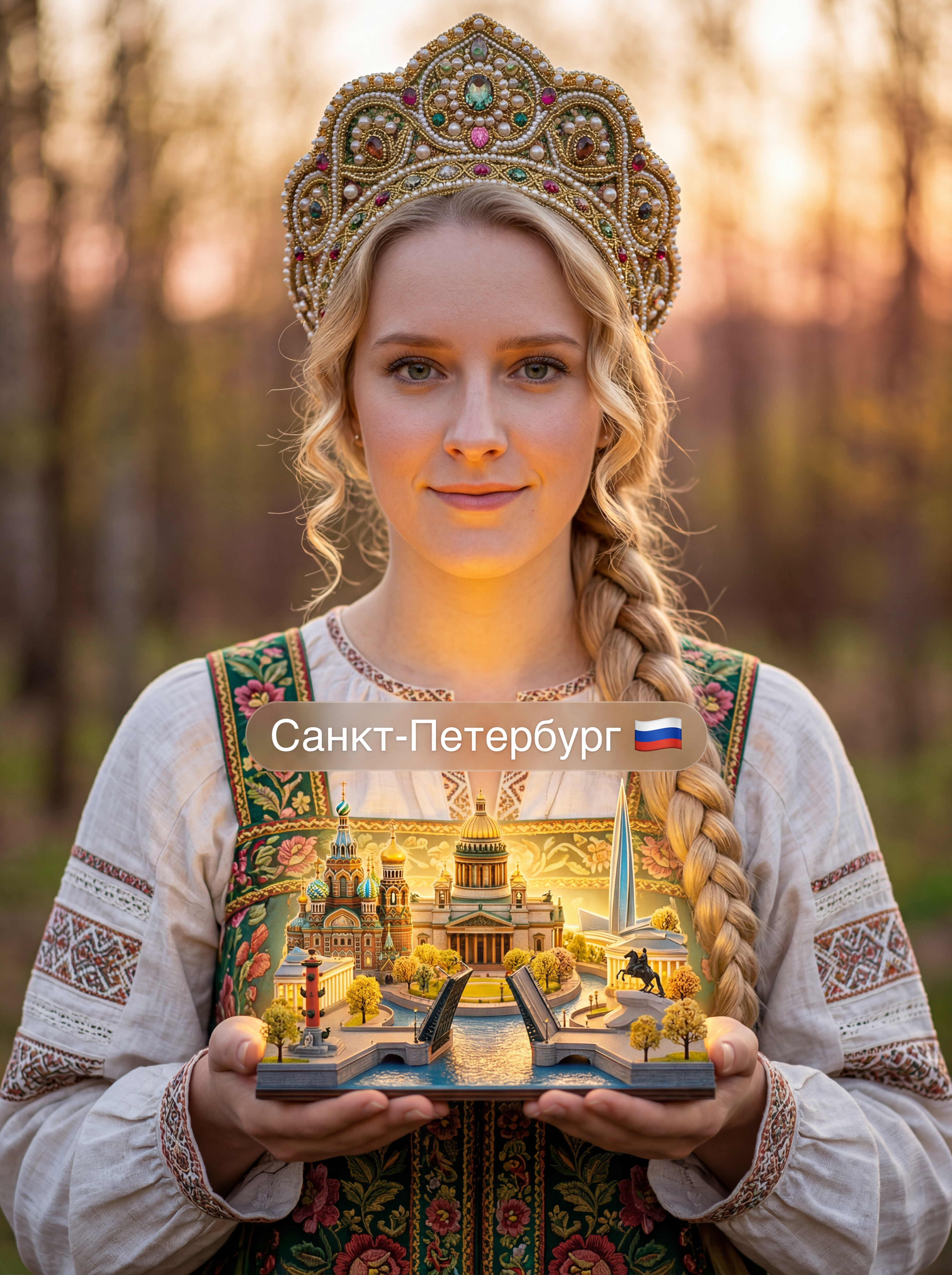 Фото женщины с диорамой города