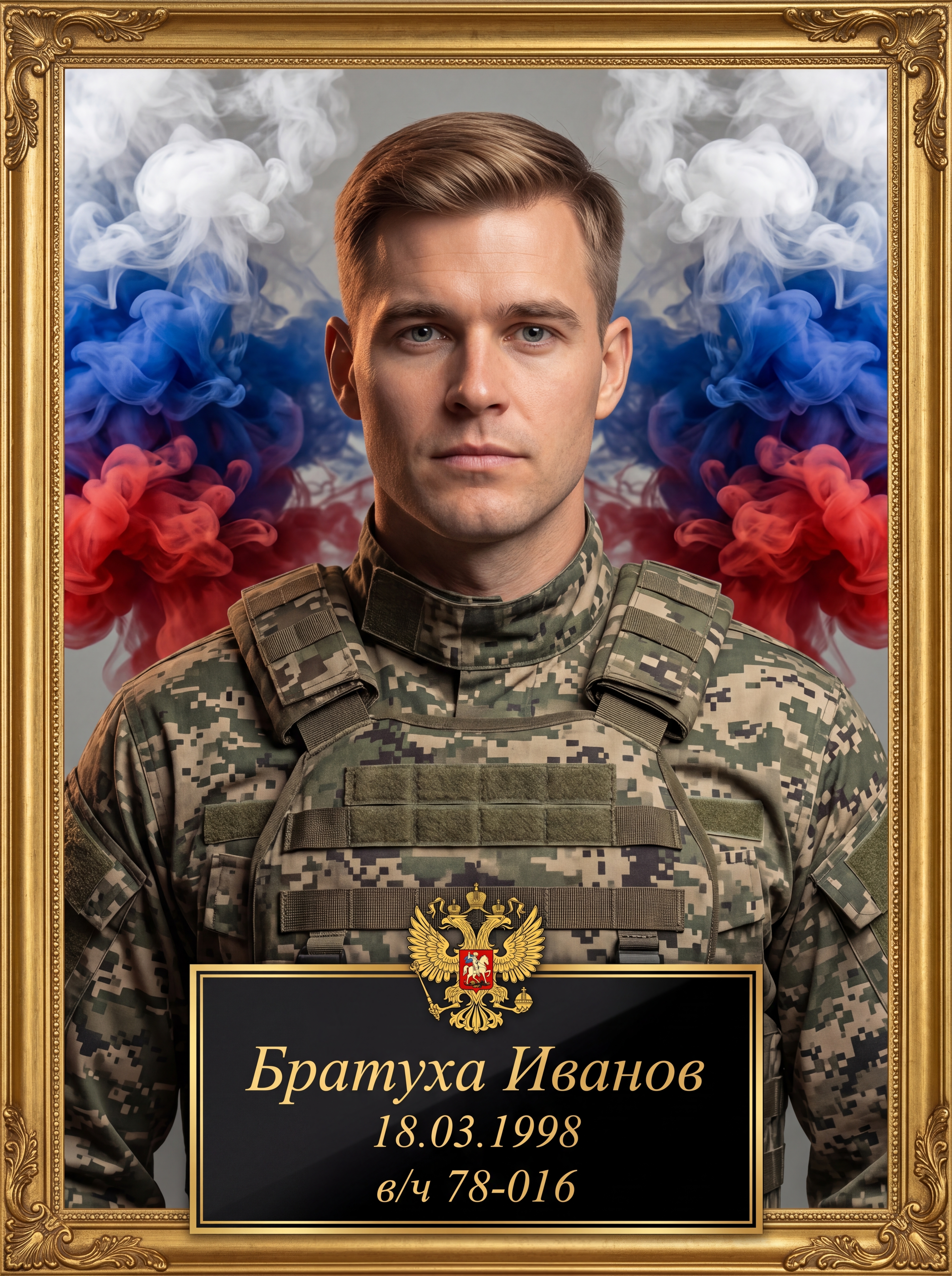 Торжественный мемориальный портрет-постер