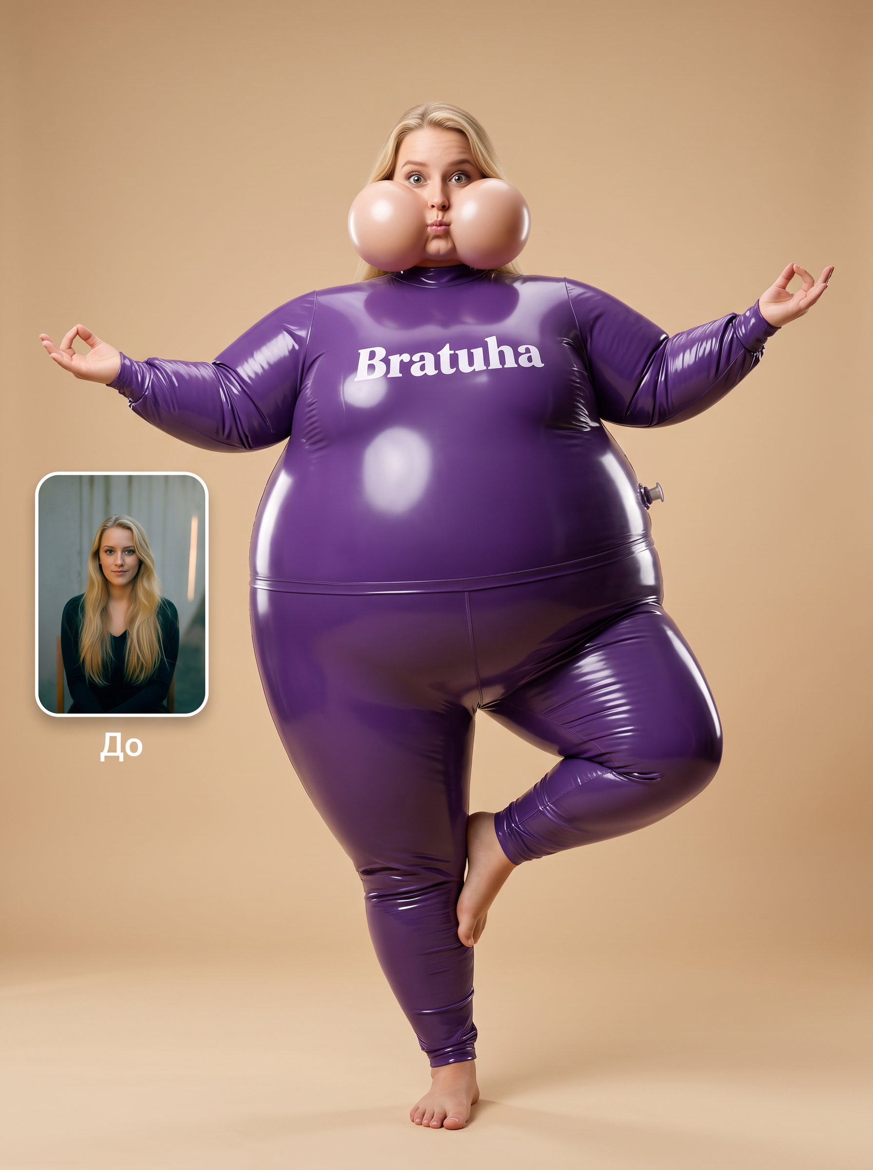 Фото / Женщина-шар в спортивном костюме