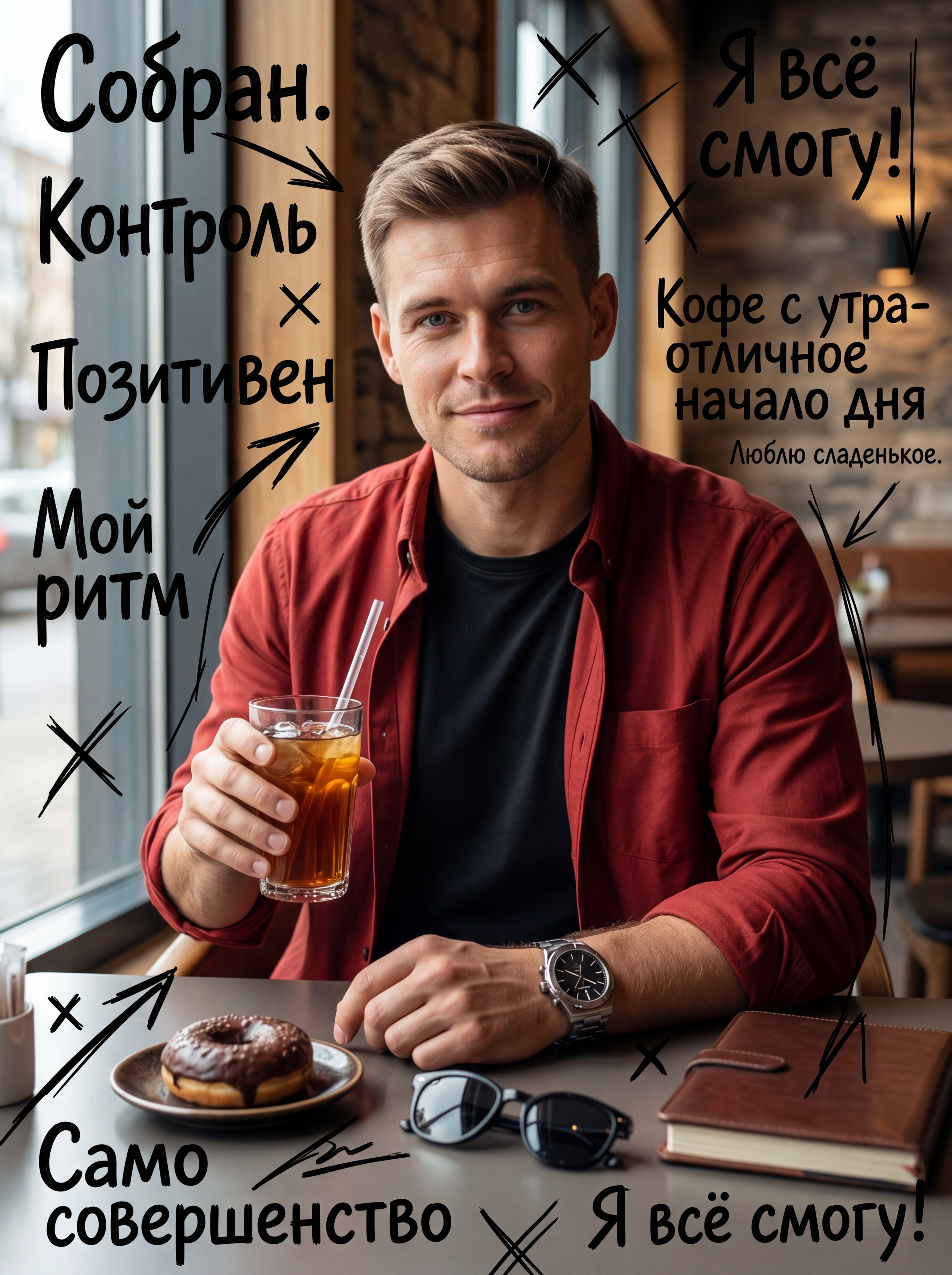 Портрет с надписями под настроение