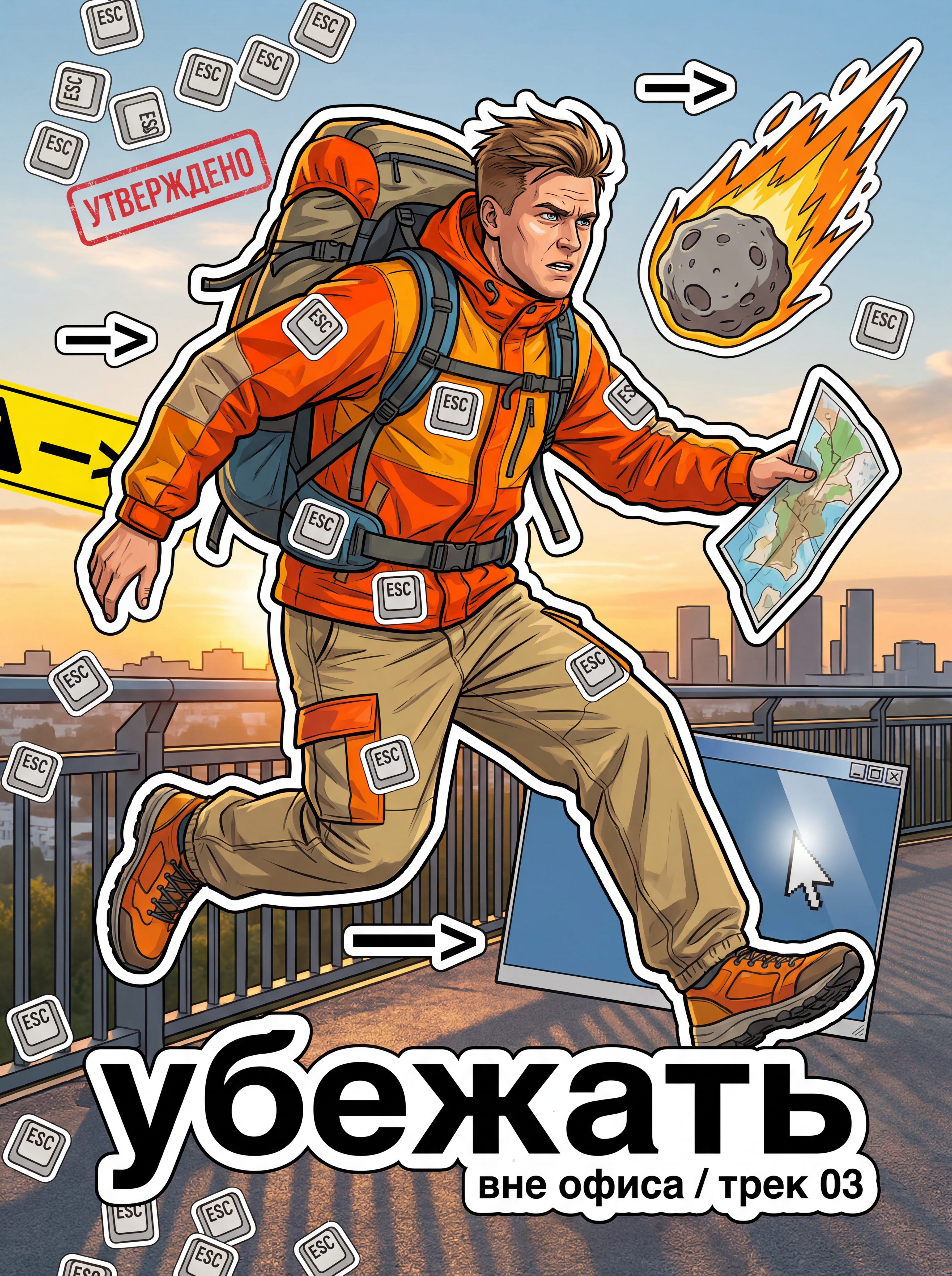 Коллаж в стиле уличной одежды Y2K стикеры