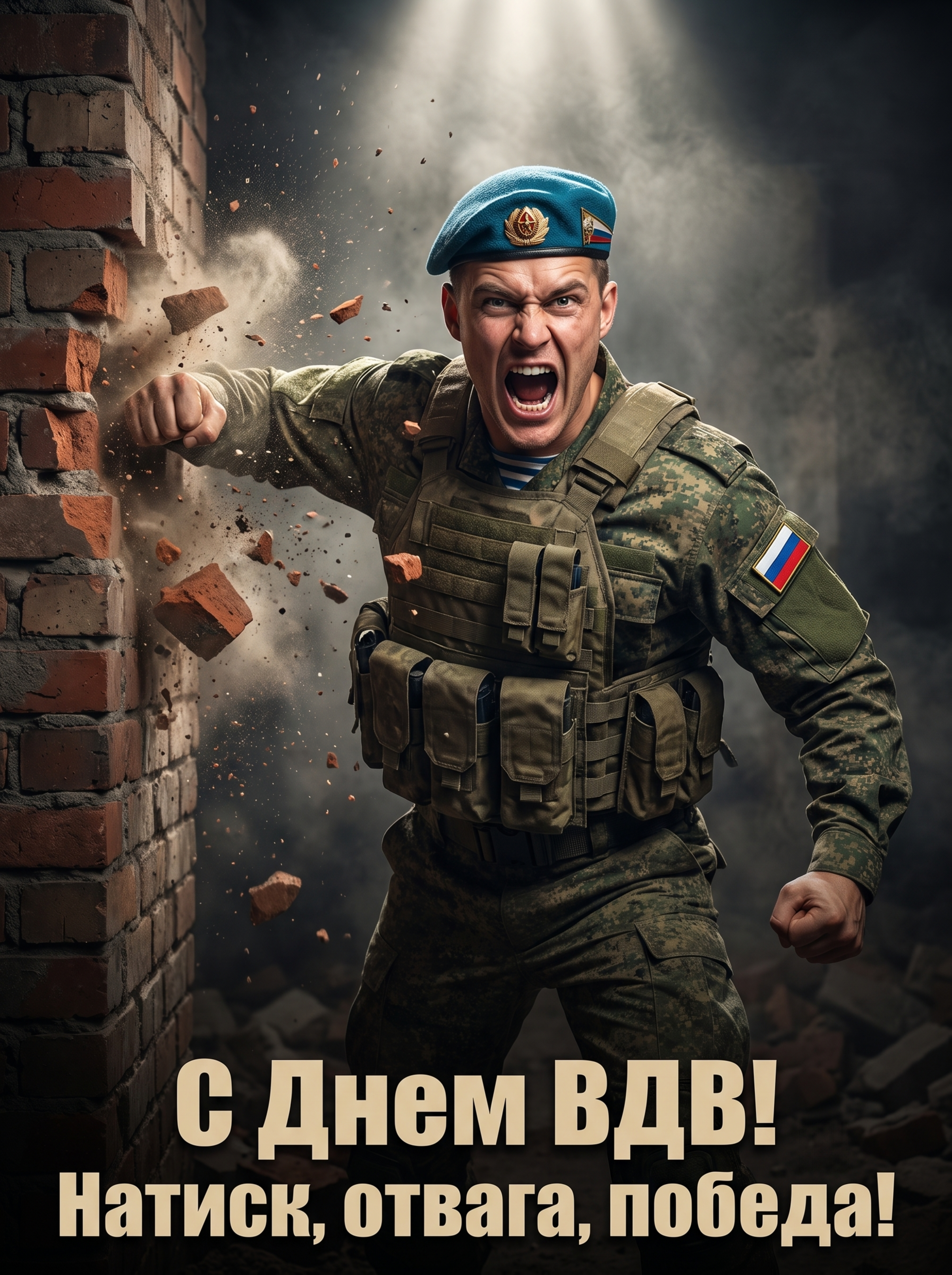 Поздравительная открытка ко дню ВДВ