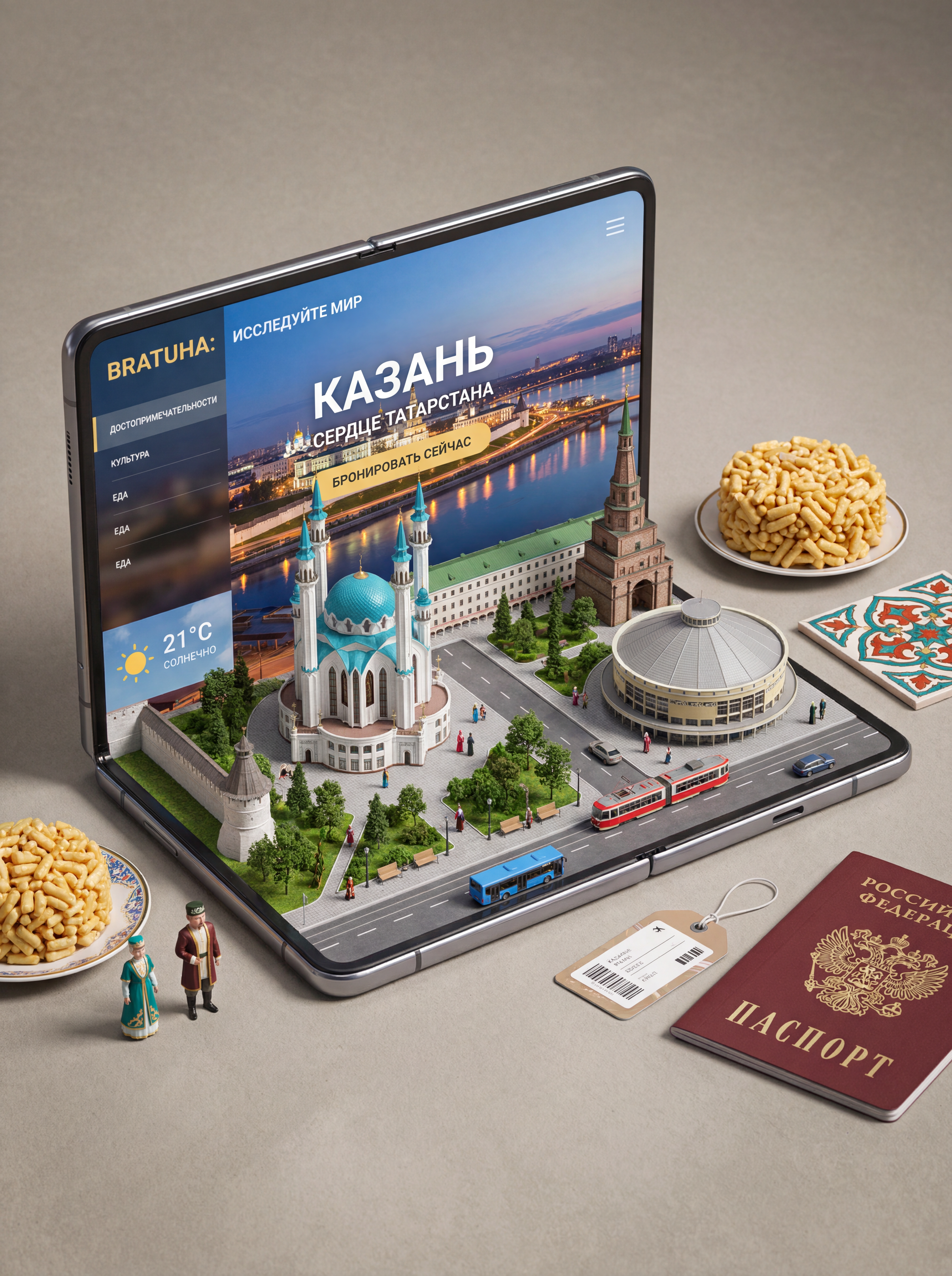 Туристическое приложение с 3D-диорамой