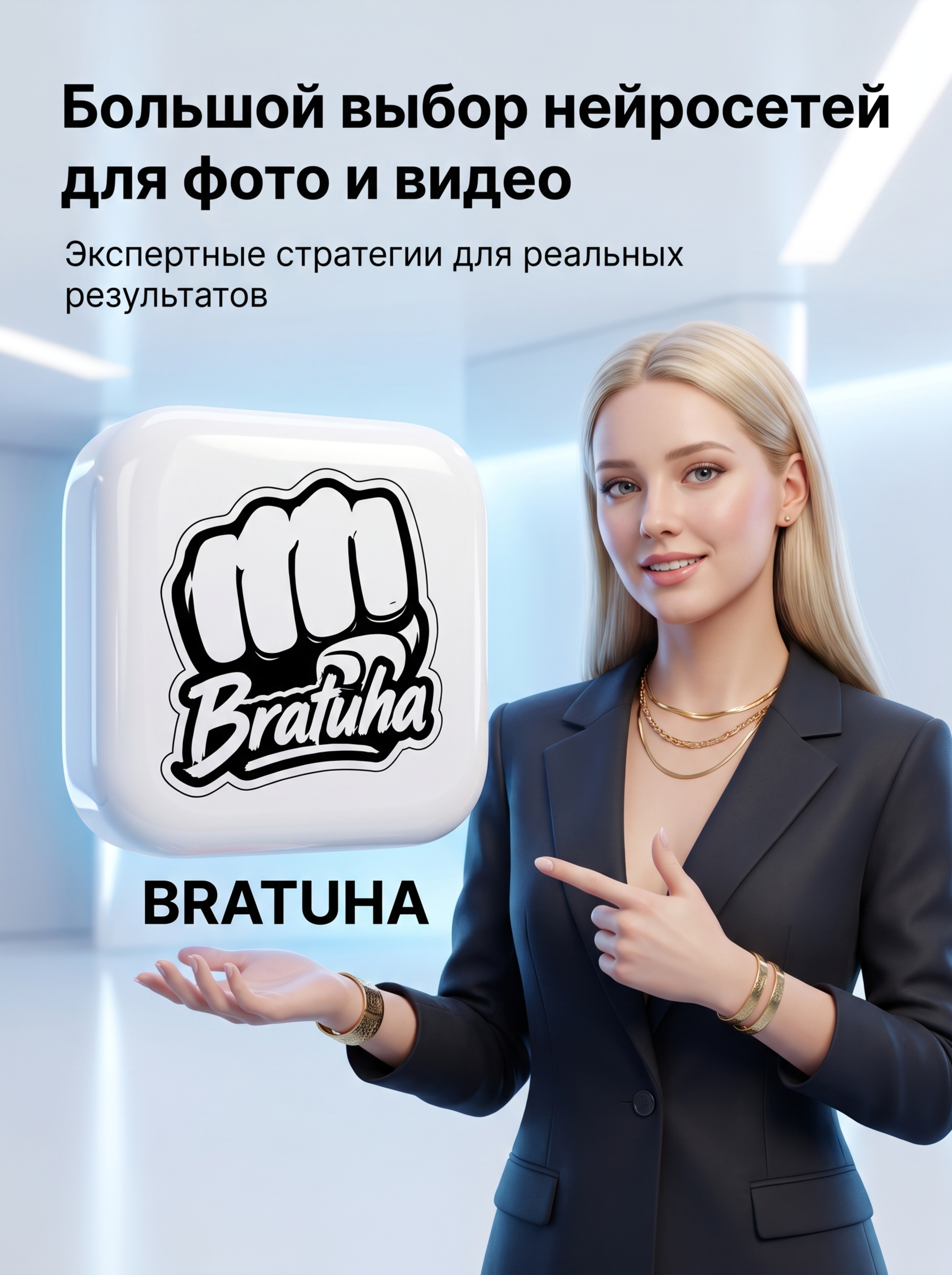 Рекламный постер с логотипом и слоганом