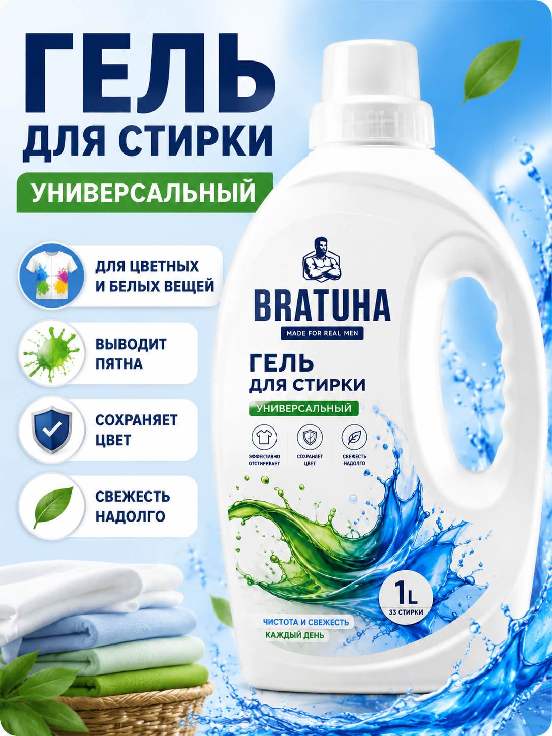 Карточка товара для маркетплейсов / Гель для стирки белья