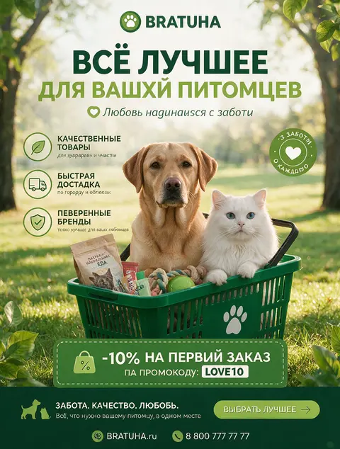 Рекламный постер для зоомагазина