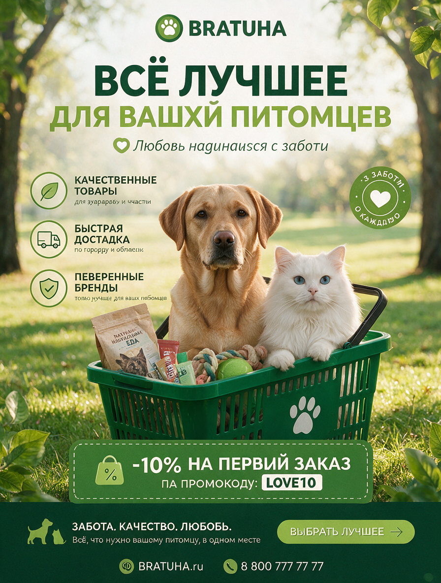 Рекламный постер для зоомагазина