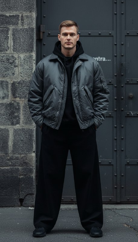 Мужчина в стиле urban street fashion