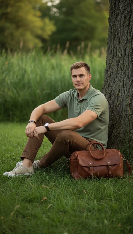 Летний портрет мужчины в парке