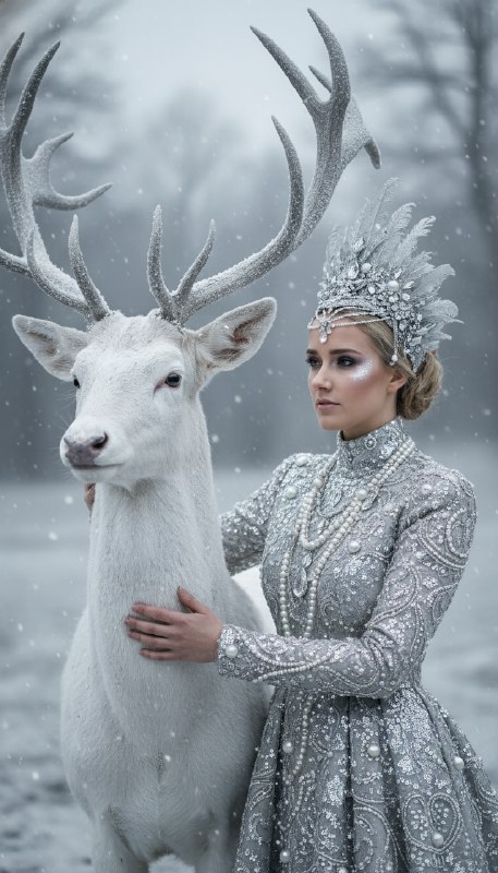 Зимняя сказка с белым оленем