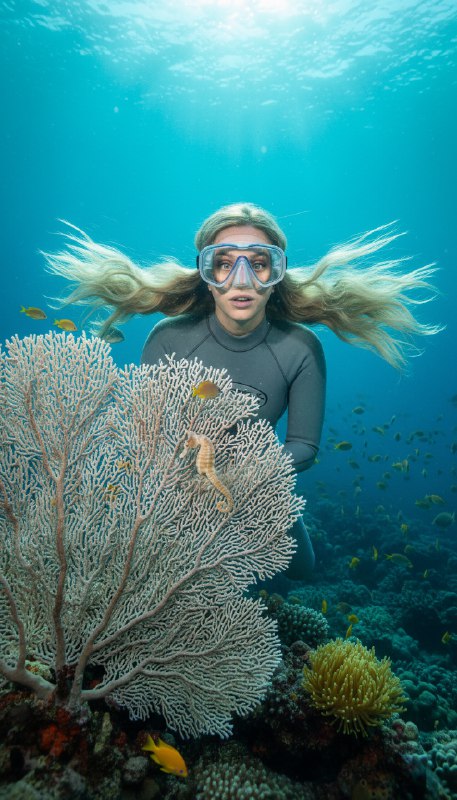 Подводная фотосессия с морским коньком