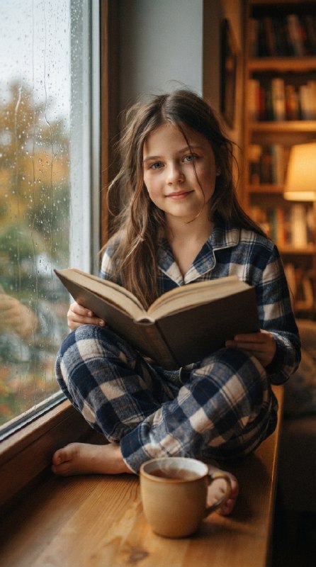 Девочка с книгой у окна