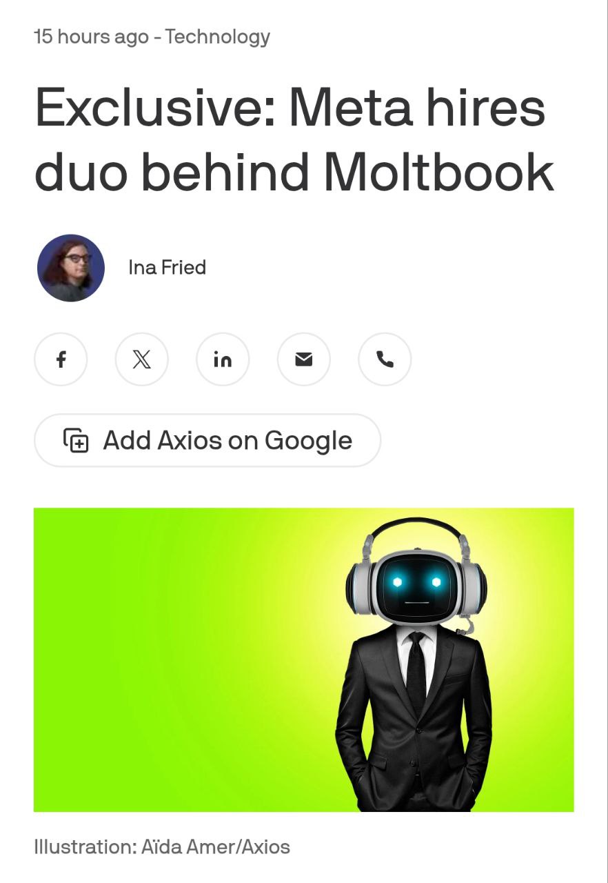 Цукерберг купил "соцсеть для ИИ-агентов" Moltbook