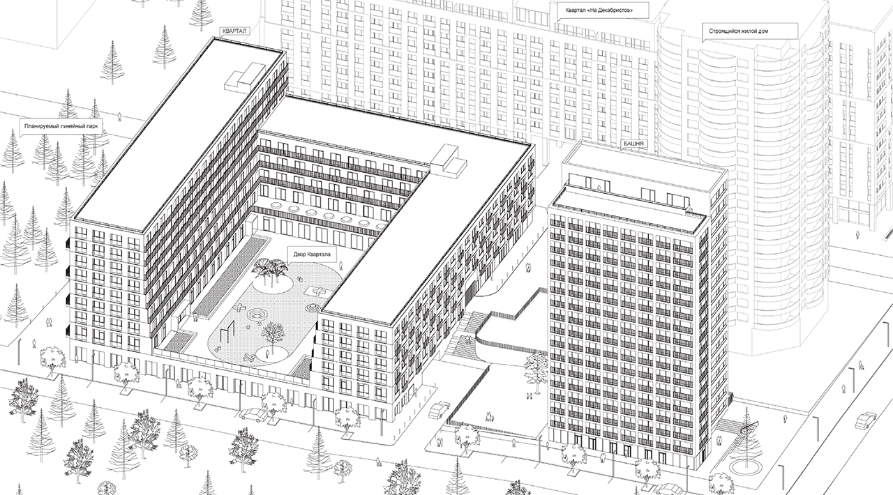 Квартал «На Декабристов»: башня и блок