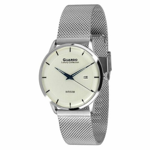 Купить Наручные часы Guardo 2409-4, белый
Мужские кварцевые часы в круглом корпусе на с...
