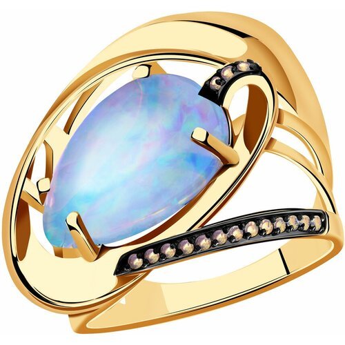 Купить Кольцо Diamant online, золото, 585 проба, опал, фианит, размер 19
<p>В нашем инт...
