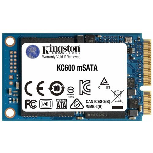 Купить SSD mSATA Kingston 512Gb KC600 Series (SATA3, up to 550/520Mbs, 90000 IOPS, 3D T...