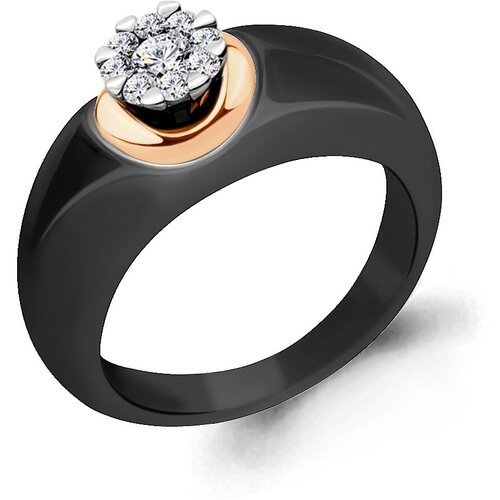 Купить Кольцо Diamant online, золото, 585 проба, фианит, керамика, размер 18
<p>В нашем...