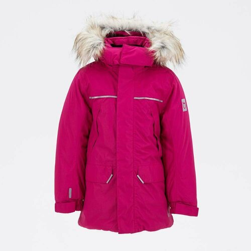 Купить Парка КОТОФЕЙ, размер 122, розовый
Зимняя детская куртка-парка имеет прямой силу...