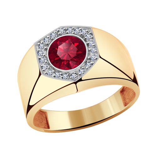 Купить Кольцо Diamant online, золото, 585 проба, корунд, фианит, размер 18.5
<p>В нашем...