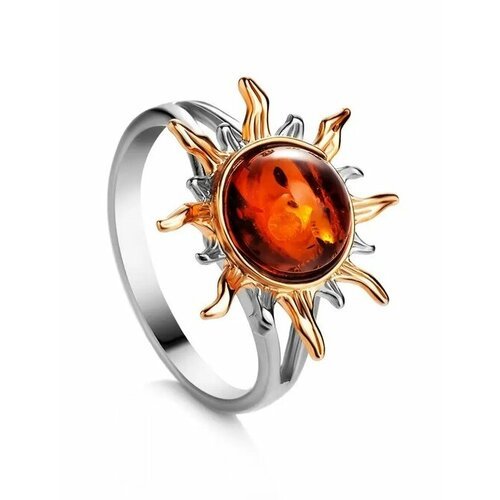Купить Кольцо, янтарь, безразмерное, коричневый, серебряный
Красивое кольцо «Гелиос» из...