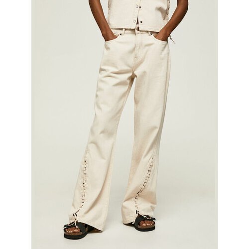 Купить Джинсы широкие Pepe Jeans, размер 26/30, бежевый
Брюки женские текстильные из дж...