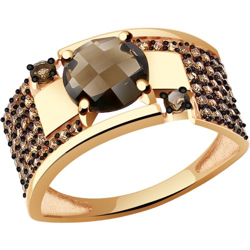 Купить Кольцо Diamant online, золото, 585 проба, фианит, раухтопаз, размер 19.5
<p>В на...