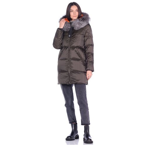 Купить Пуховик AVI, размер 42(48RU), хаки
Зимнее пальто прямого силуэта с несъемным кап...