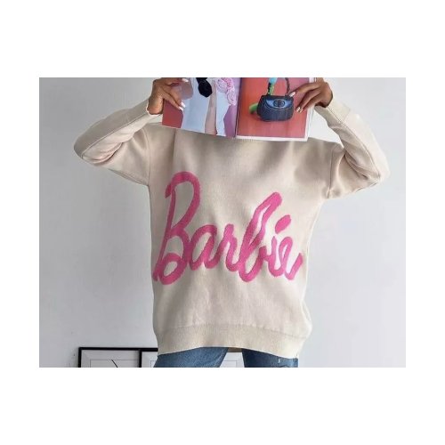 Купить Свитшот, размер оверсайз, бежевый
Женский свитшот оверсайз с надписью Barbie - э...