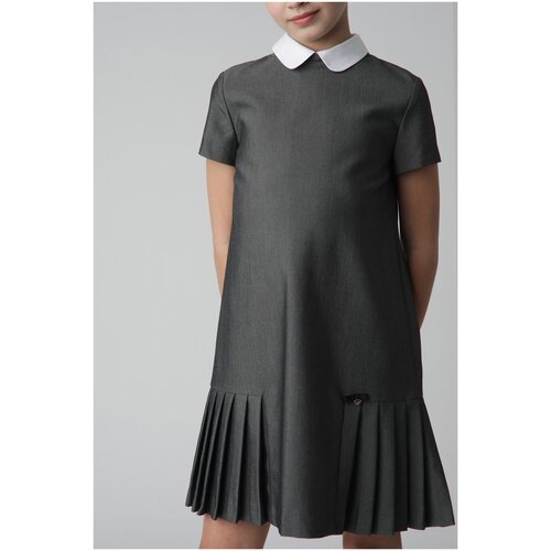 Купить Школьное платье Gulliver, размер 170, серый
Строгое серое платье легкого трапеци...