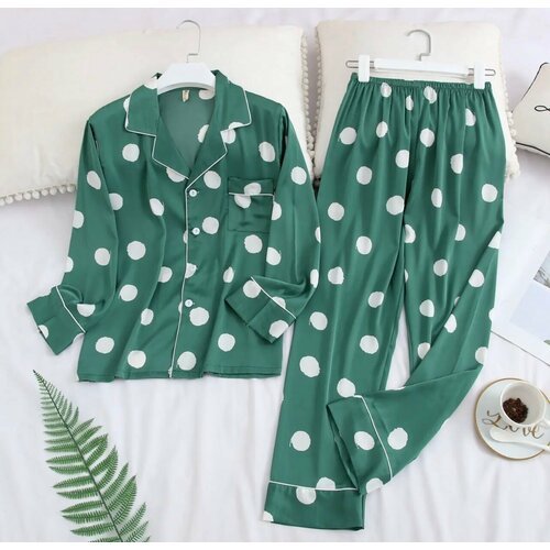 Купить Пижама , размер 3XL, белый, зеленый
Пижама (или домашний костюм) с длинным рукав...