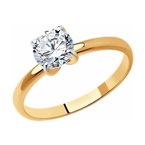 Купить Кольцо помолвочное Diamant online, золото, 585 проба, фианит, размер 17.5
<p>В н...