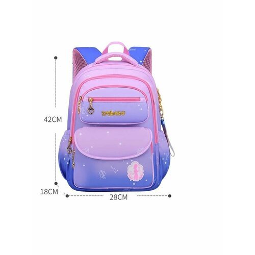 Купить Портфель для девочки рюкзак первоклассника начальной школы Пурпурно-синий
Портфе...